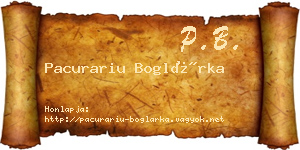 Pacurariu Boglárka névjegykártya